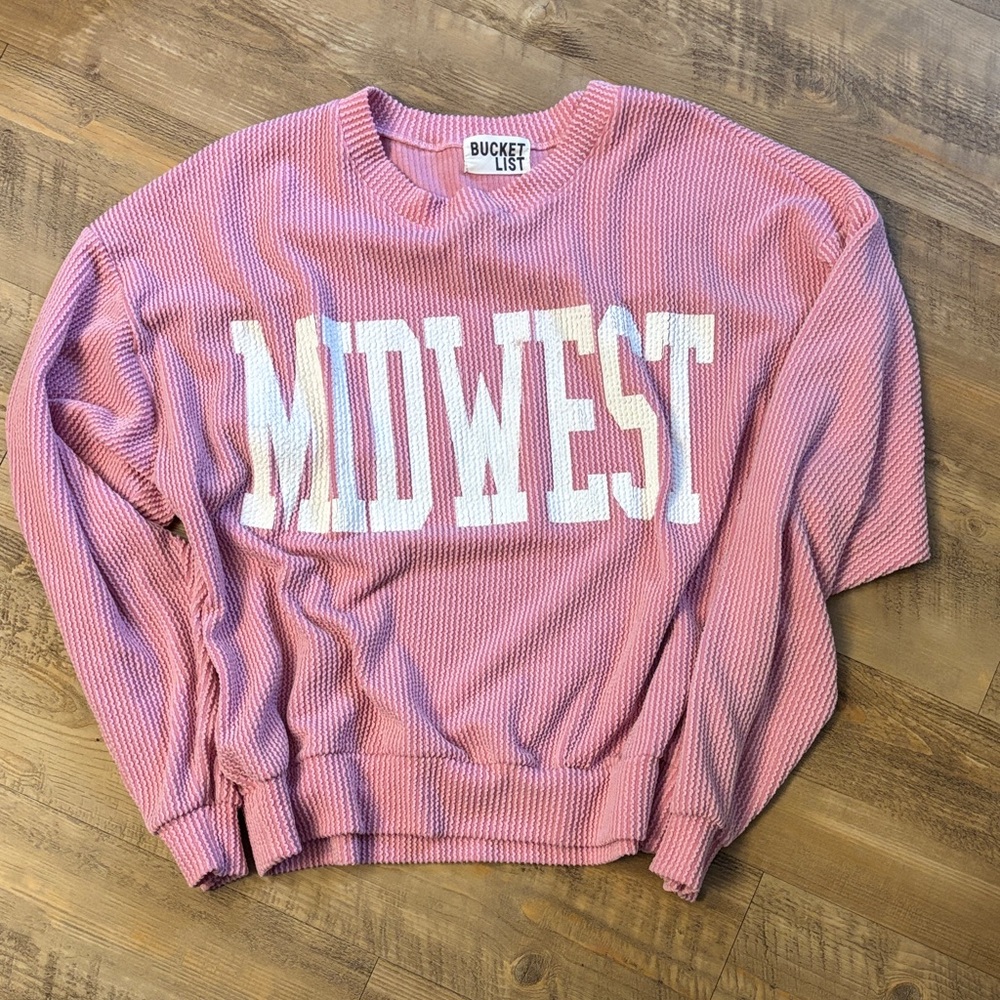 BUCKETLIST Pink Crew Neck Sweater